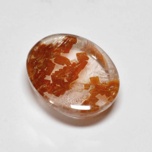 3.62カラットの天然マルチカラーマーカサイト入りクォーツ、オーバルカット、透明