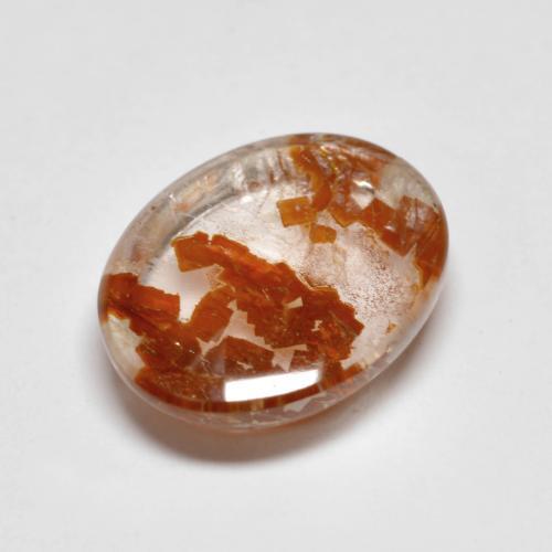 3.62カラットの天然マルチカラーマーカサイト入りクォーツ、オーバルカット、透明