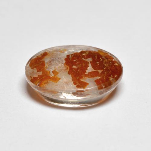 3.62カラットの天然マルチカラーマーカサイト入りクォーツ、オーバルカット、透明