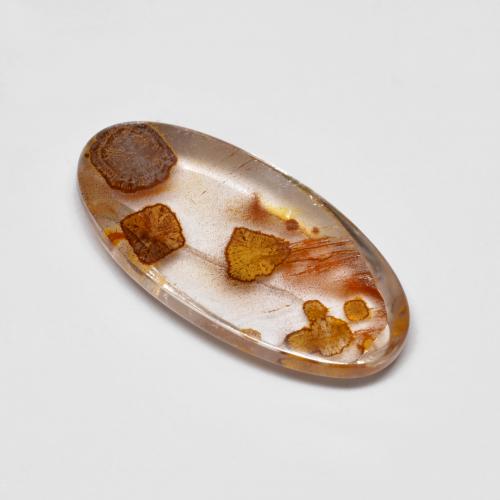 4.76カラットの天然マルチカラーマーカサイト入りクォーツ、オーバルカット、透明