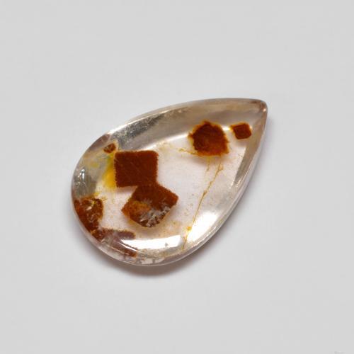 3.45カラットの天然マルチカラー白鉄鉱のクォーツ、洋梨の形、透明