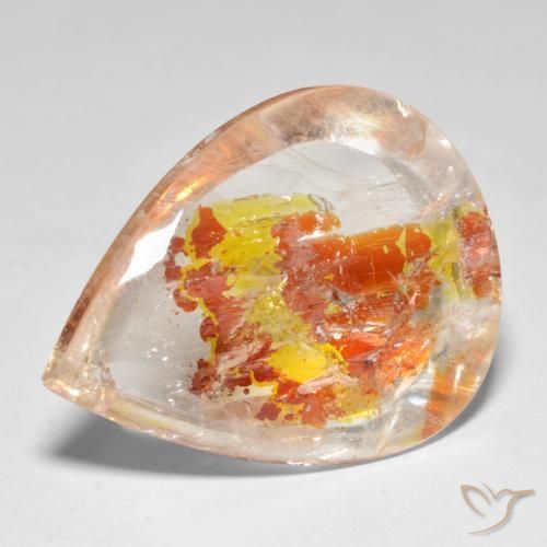 37.46ct 天然 マルチカラー 白鉄鉱のクォーツ, 洋梨の形, 透明