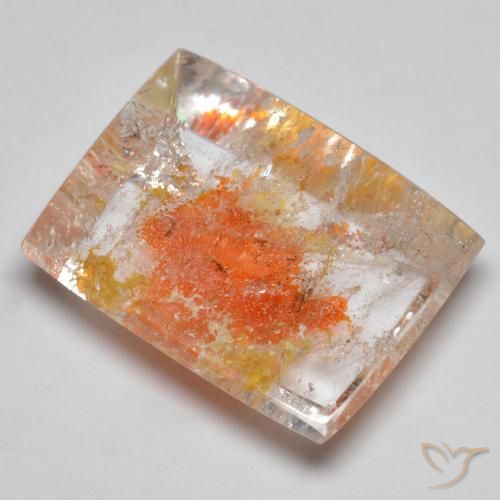 19.23カラットの天然マルチカラー白鉄鉱のクォーツ、バゲット、透明
