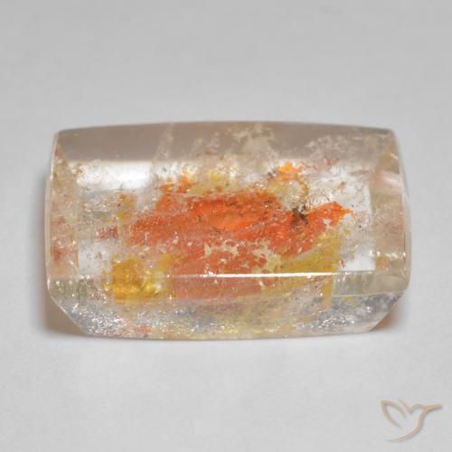 19.23カラットの天然マルチカラー白鉄鉱のクォーツ、バゲット、透明