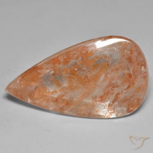 26.01ct 天然 赤みがかったオレンジ 白鉄鉱のクォーツ, 洋梨の形, 透明