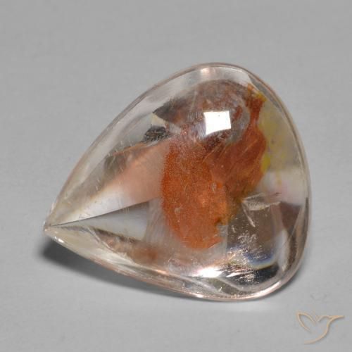 6.17ct 天然 マルチカラー 白鉄鉱のクォーツ, 洋梨の形, 透明