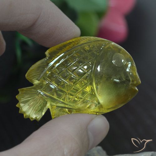 90.46ct 天然 ミディアムイエロー 石英, ファンシー, 透明