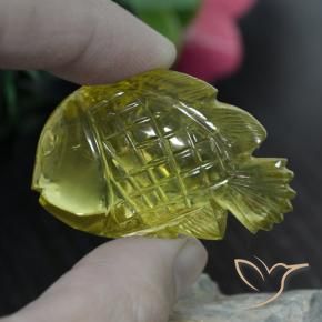 90.46カラットの天然ミディアムイエロー石英、ファンシー、透明