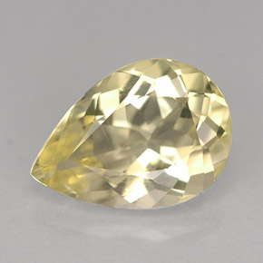 3.36カラットの天然レモンクォーツ（12.9×9.1 mm・洋梨の形）