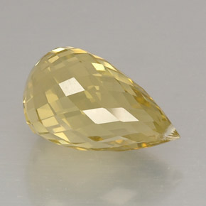 10.63カラットの天然レモンクォーツ（17.2×10.2 mm・ブリオレット）