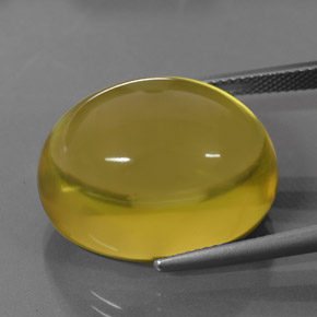 38.02カラットの天然レモンクォーツ（22.2×17.9 mm・オーバルカット）