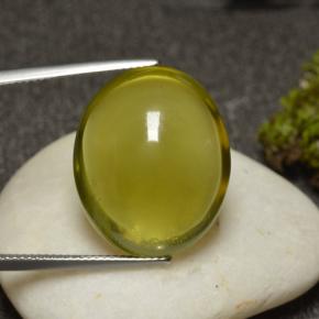 29.76カラットの天然黄色がかった緑クォーツ（22.3×18.3 mm・オーバルカット）