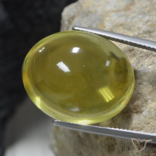 37.04ct 天然 ウォームアーシーグリーン 石英, 楕円形, 透明