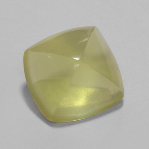 7.89カラットの天然薄いイエロークォーツ（12.9×12.5 mm・クッションカット）