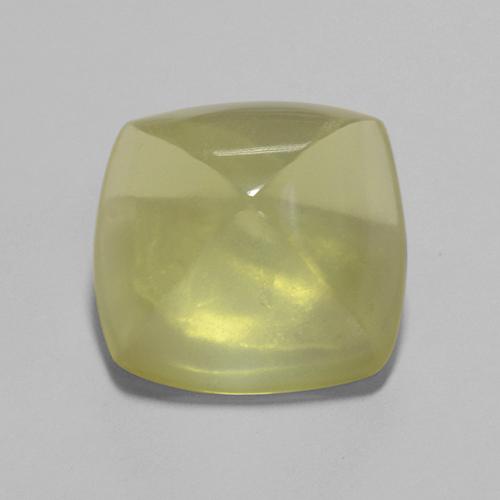 7.89カラットの天然薄いイエロークォーツ（12.9×12.5 mm・クッションカット）
