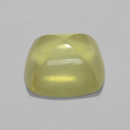 7.89カラットの天然薄いイエロークォーツ（12.9×12.5 mm・クッションカット）