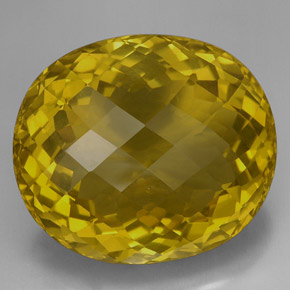 170.90カラットの天然レモンクォーツ（38.5×33.5 mm・オーバルカット）