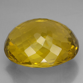 170.90カラットの天然レモンクォーツ（38.5×33.5 mm・オーバルカット）