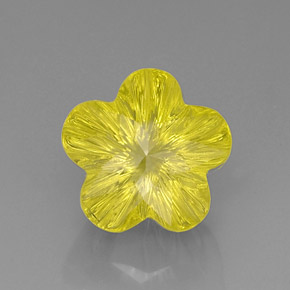 9.84カラットの天然レモンクォーツ（14.3×13.8 mm・フラワーカット）