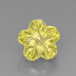 6.62カラットの天然レモンクォーツ（12.3×12 mm・フラワーカット）