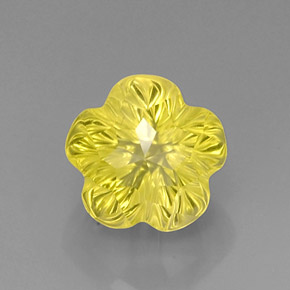 7.86カラットの天然レモンクォーツ（12.4×12 mm・フラワーカット）