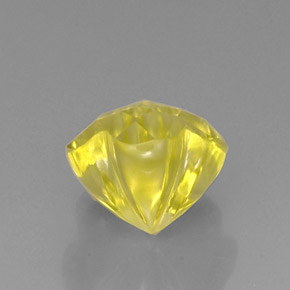 7.86カラットの天然レモンクォーツ（12.4×12 mm・フラワーカット）