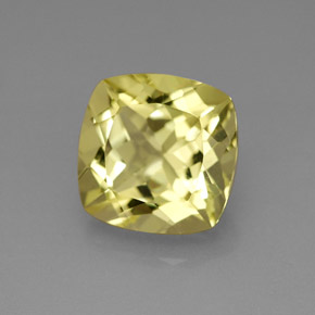 4.00カラットの天然レモンクォーツ（10.1×10.1 mm・クッションカット）