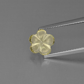 1.86カラットの天然レモンクォーツ（8.3×8.2 mm・フラワーカット）