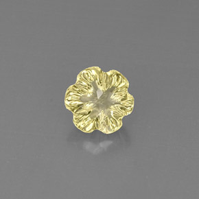 2.62カラットの天然レモンクォーツ（9.4×9.1 mm・フラワーカット）