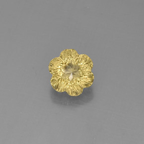 2.47カラットの天然レモンクォーツ（8.9×8.8 mm・フラワーカット）