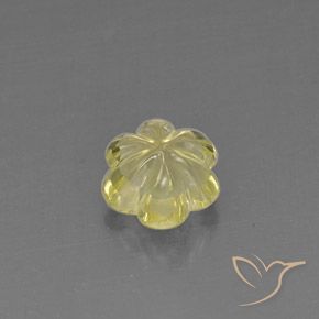 2.83カラットの天然薄いイエロー石英、フラワーカット、透明