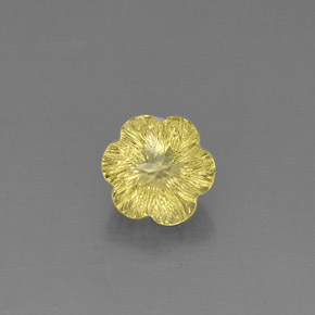 2.52カラットの天然レモンクォーツ（8.7×8.4 mm・フラワーカット）