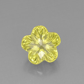 6.47カラットの天然レモンクォーツ（12.3×12 mm・フラワーカット）