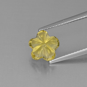 2.49カラットの天然レモンクォーツ（8.5×8.4 mm・フラワーカット）