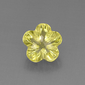 6.69カラットの天然レモンクォーツ（12.2×12 mm・フラワーカット）