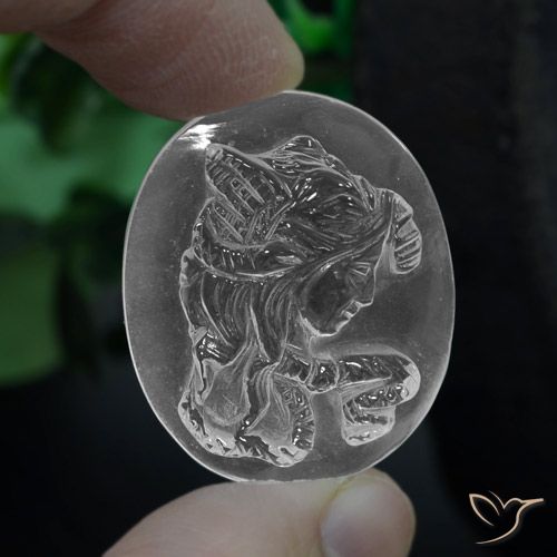 34.86ct 天然 クリアホワイト 石英, 楕円形, 透明