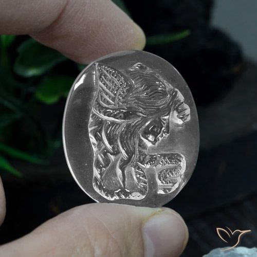 37.48ct 天然 クリアホワイト 石英, 楕円形, 透明