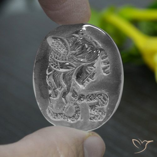 42.08ct 天然 クリアホワイト 石英, 楕円形, 透明