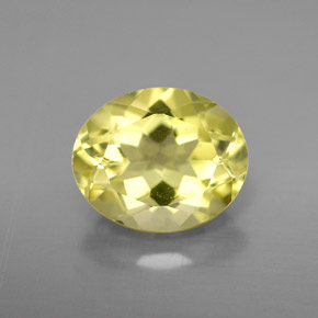 3.55カラットの天然レモンクォーツ（11.1×9.2 mm・オーバルカット）