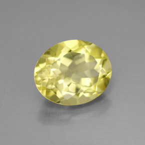 3.55カラットの天然レモンクォーツ（11.1×9.2 mm・オーバルカット）