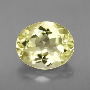 3.38カラットの天然レモンクォーツ（11.1×9.1 mm・オーバルカット）