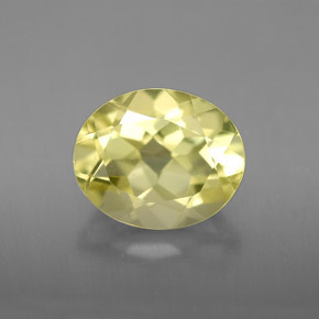 3.55カラットの天然レモンクォーツ（11.1×9.1 mm・オーバルカット）