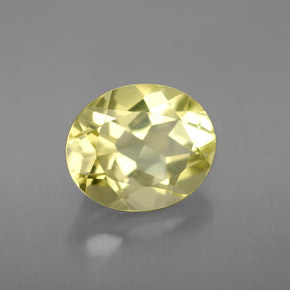 3.55カラットの天然レモンクォーツ（11.1×9.1 mm・オーバルカット）