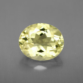 3.48カラットの天然レモンクォーツ（11x9.1 mm・オーバルカット）