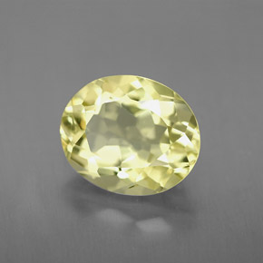 3.48カラットの天然レモンクォーツ（11x9.1 mm・オーバルカット）