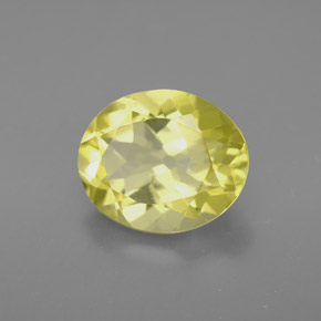 3.34カラットの天然レモンクォーツ（11×9.1 mm・オーバルカット）