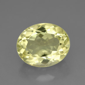 3.95カラットの天然レモンクォーツ（11.2×9.2 mm・オーバルカット）