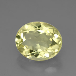 3.95カラットの天然レモンクォーツ（11.2×9.2 mm・オーバルカット）