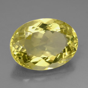 8.98カラットの天然レモンクォーツ（16.1×12 mm・オーバルカット）