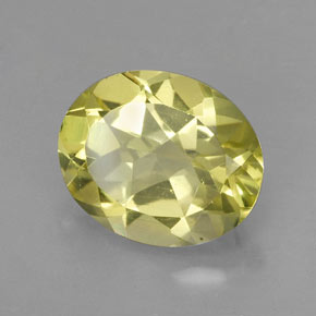 3.28カラットの天然レモンクォーツ（11.1×9.1 mm・オーバルカット）